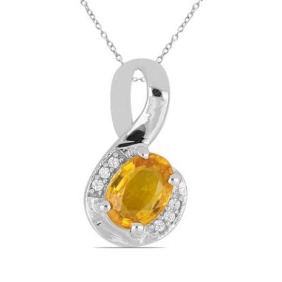 BUY 925 SILVER NATURAL YELLOW SAPPHIRE GEMSTONE CLASSIC PENDANT